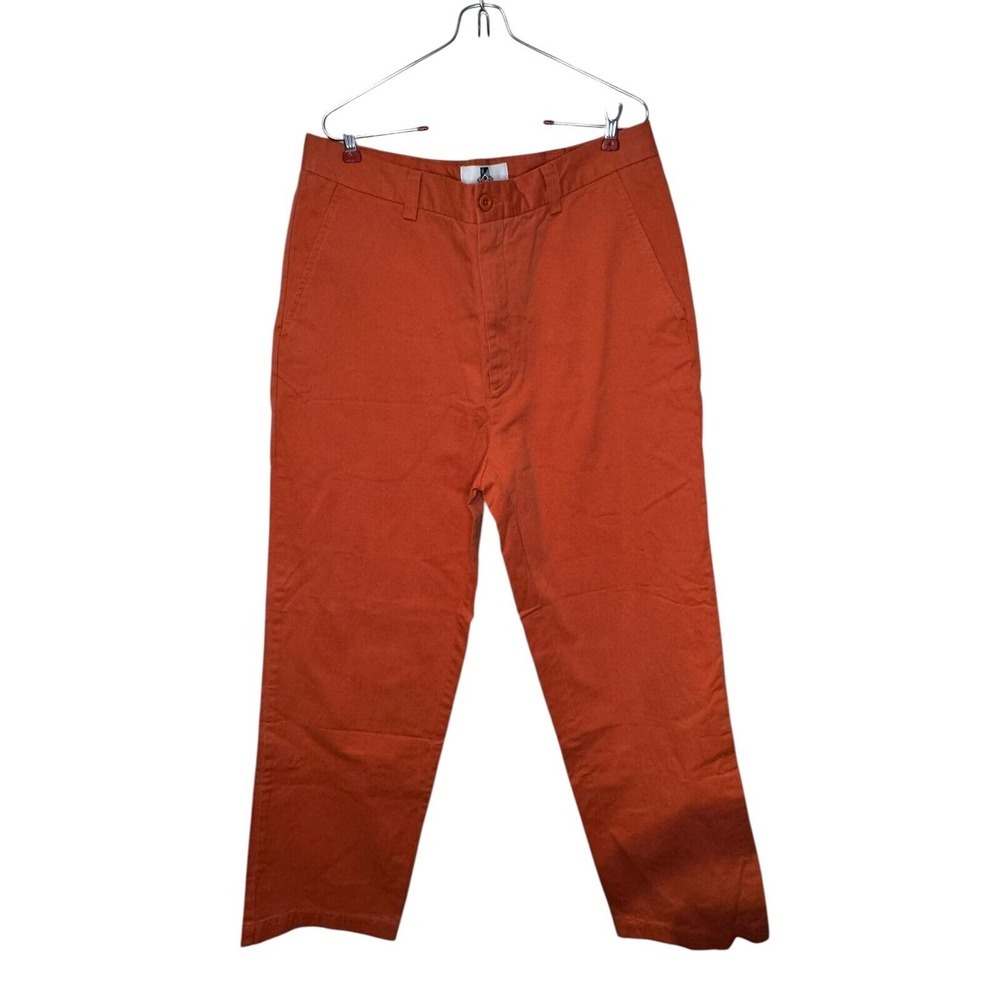 St. Berg Men Pants Flat Front Pocket Relaxed Straight Leg‎ C-Orange Sz.36 NWT